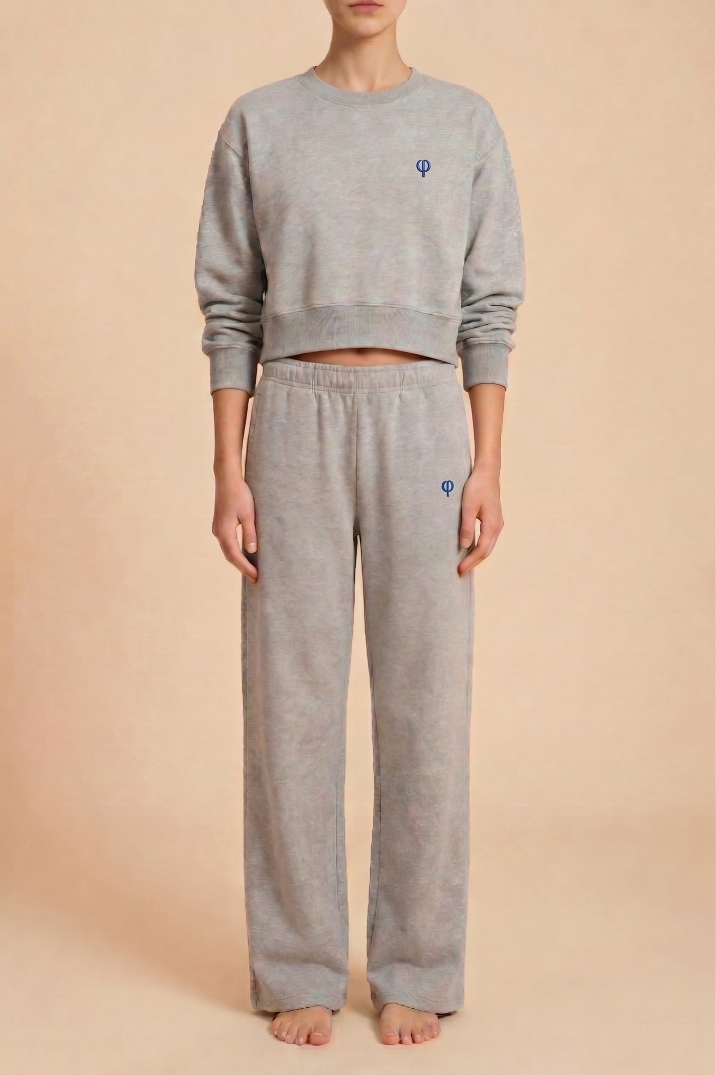 Raw Cotton Cropped Sweatshirt